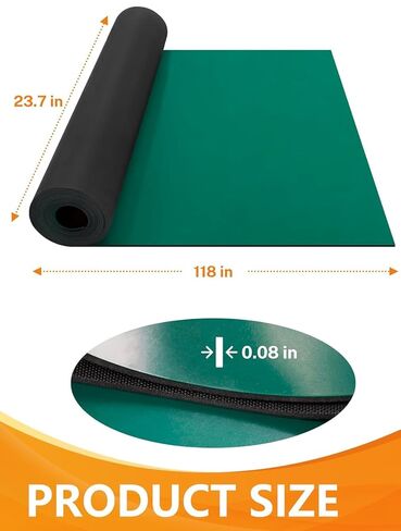 ESD Anti-Static Mat Roll - 23.7" x 118" High-Temperature Grounding Rubber Mat Desktop Use - Ideal Phone, PC, ESD-Sensitive Device Repair - Green in Saudi Arabia