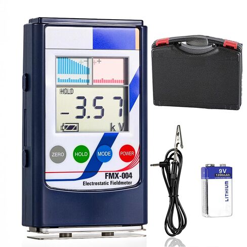 FMX-004 Static Meter, Non-Contact Electrostatic Field Meter, Portable ESD Tester with Ground Lead, Rechargeable Battery, Digital + Bar-Graph Display, Charge Plate, Range 0-30kV in Saudi Arabia