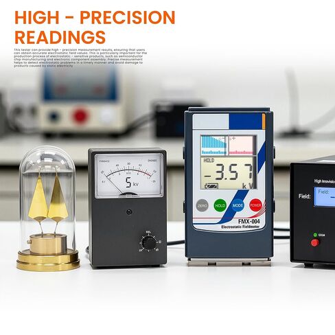FMX-004 Static Meter, Non-Contact Electrostatic Field Meter, Portable ESD Tester with Ground Lead, Rechargeable Battery, Digital + Bar-Graph Display, Charge Plate, Range 0-30kV in Saudi Arabia