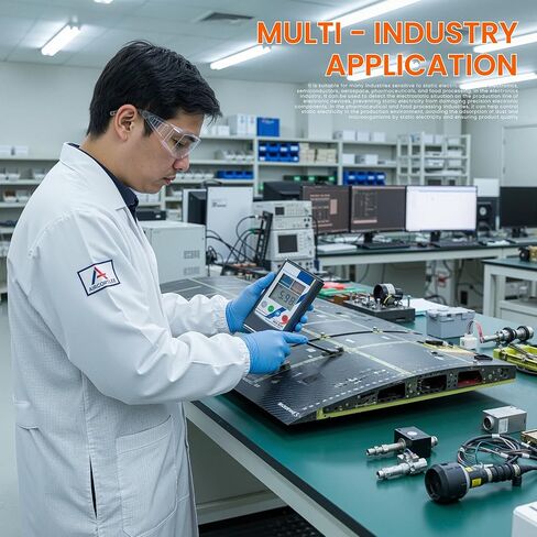 FMX-004 Static Meter, Non-Contact Electrostatic Field Meter, Portable ESD Tester with Ground Lead, Rechargeable Battery, Digital + Bar-Graph Display, Charge Plate, Range 0-30kV in Saudi Arabia