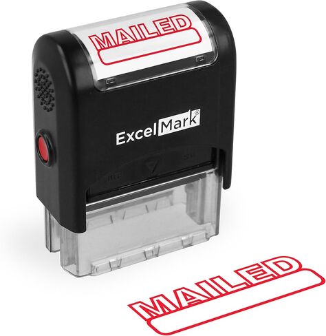 ExcelMark MAILED Self Inking Rubber Stamp - Red Ink in Kuwait