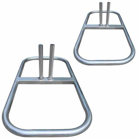 قاعدة لوحة سياج ربط السلسلة لأعمدة قطرها 32 مم، حوامل سياج معدنية - دعامات فولاذية مجلفنة شديدة التحمل لسياج ربط السلسلة للأحداث ومواقع البناء (عبوة من قطعتين) in Kuwait