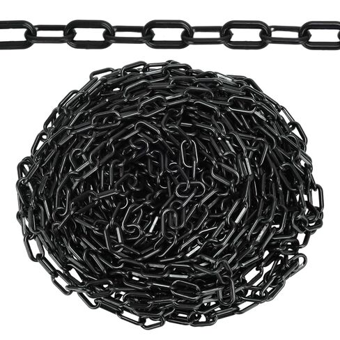 82FT Black Plastic Chain Barrier - 1.5 Inch Link Weatherproof Safety Chain for Crowd Control, Parking Lot, Queue Line, Driveway & Halloween Decor in Kuwait