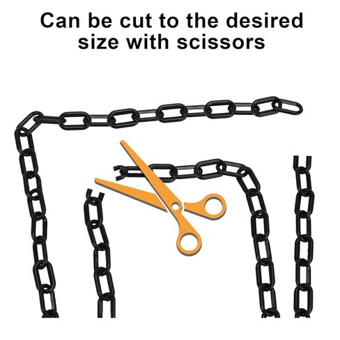 82FT Black Plastic Chain Barrier - 1.5 Inch Link Weatherproof Safety Chain for Crowd Control, Parking Lot, Queue Line, Driveway & Halloween Decor in Kuwait