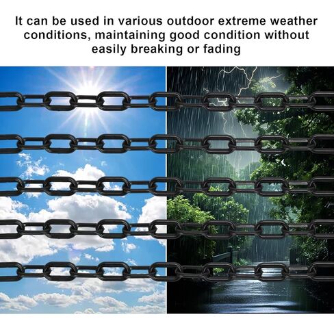 82FT Black Plastic Chain Barrier - 1.5 Inch Link Weatherproof Safety Chain for Crowd Control, Parking Lot, Queue Line, Driveway & Halloween Decor in Kuwait