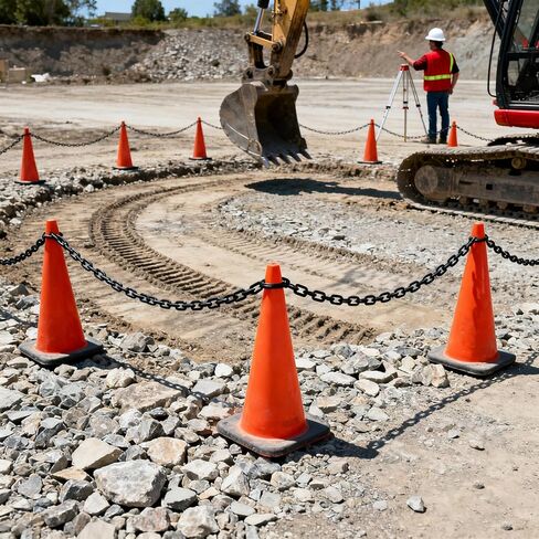 82FT Black Plastic Chain Barrier - 1.5 Inch Link Weatherproof Safety Chain for Crowd Control, Parking Lot, Queue Line, Driveway & Halloween Decor in Kuwait