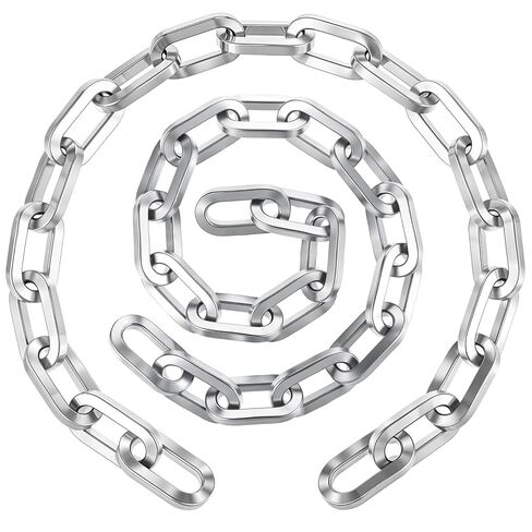 2 Pack Gate Chains for Outdoor Fence 2ft x 1/4" Metal Chain Fence Lock Rustproof Metal Gate Latch Chains Carbon Steel Chain for Garden, Yard, Barn(Silver, No Lock) in Saudi Arabia