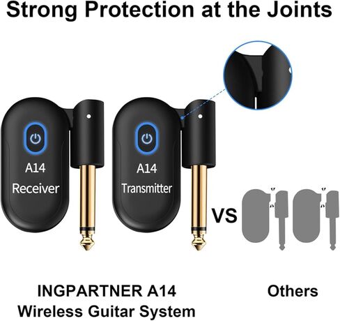 Guitar System 2.4 GHz, Rechargeable Audio Transmitter and Receiver, 90° Rotatable for Guitar, Bass and for Electric Instruments Guitar Kit in Saudi Arabia