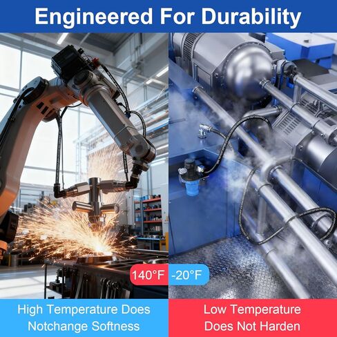 50Ft 3/4 inch Hydraulic Hose, 3110Psi Coiled Hydraulic Line With 2 High-Tensile Steel Wire Braid,Rubber Flexible Oil Hose -20°C to 140°C in Saudi Arabia