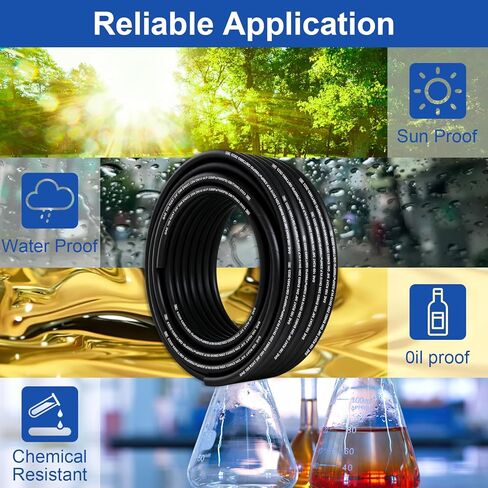50Ft 3/4 inch Hydraulic Hose, 3110Psi Coiled Hydraulic Line With 2 High-Tensile Steel Wire Braid,Rubber Flexible Oil Hose -20°C to 140°C in Saudi Arabia