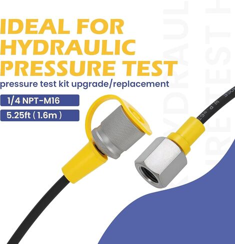 MEASUREMAN Hydraulic Test Hose, 630 BAR/9000 PSI, G1/4"BSP to M16, 1.6m High-Pressure Diagnostic Hose in Saudi Arabia