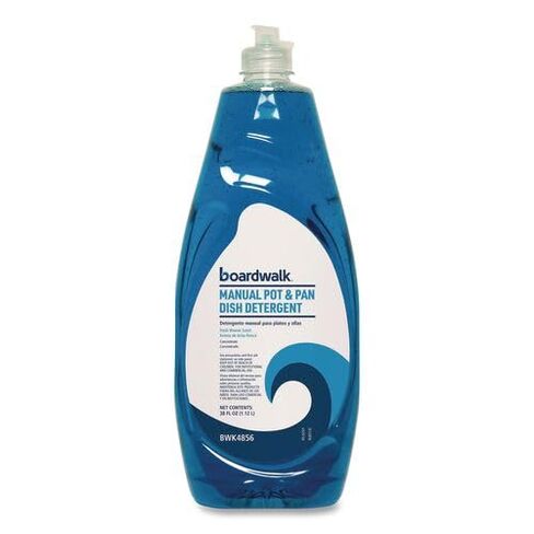 Boardwalk Commercial Liquid Dish Soap, 38oz Bottle, 8-Pack, Fresh Scent, Grease Cutting, Mild on Hands, Neutral pH, Long Lasting Suds, Made in the USA in Saudi Arabia