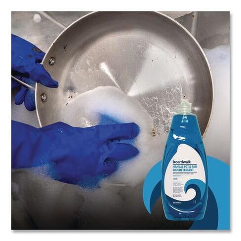 Boardwalk Commercial Liquid Dish Soap, 38oz Bottle, 8-Pack, Fresh Scent, Grease Cutting, Mild on Hands, Neutral pH, Long Lasting Suds, Made in the USA in Saudi Arabia