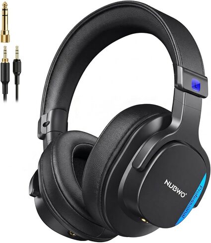 NUBWO Studio Headphones Wired, Hi-Res Over Ear Headphones with 3.5/6.35mm Detachable Jack, 180° Flip Earpads, 45mm Drivers Professional Monitor Headsets for Mixing, DJ, Recording, Guitar, Piano-HD01 in Kuwait