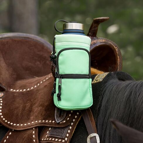 Horse Saddle Water Bottle Holder, Green Water Holder, Multi Pocket Horse Saddle Drink Holder up to 40oz, Horse Gifts, Horse Stuff Horse Tack in Kuwait