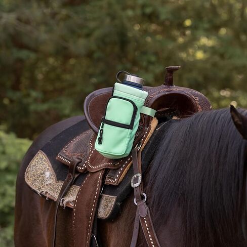 Horse Saddle Water Bottle Holder, Green Water Holder, Multi Pocket Horse Saddle Drink Holder up to 40oz, Horse Gifts, Horse Stuff Horse Tack in Kuwait