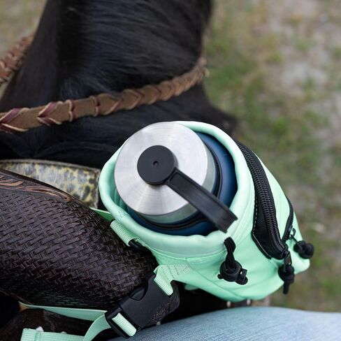 Horse Saddle Water Bottle Holder, Green Water Holder, Multi Pocket Horse Saddle Drink Holder up to 40oz, Horse Gifts, Horse Stuff Horse Tack in Kuwait