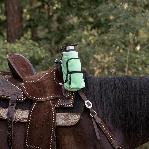 Horse Saddle Water Bottle Holder, Green Water Holder, Multi Pocket Horse Saddle Drink Holder up to 40oz, Horse Gifts, Horse Stuff Horse Tack in Kuwait