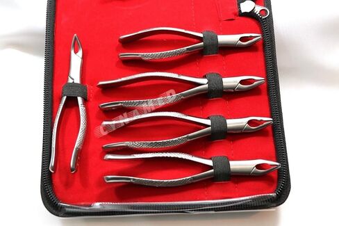 New German Stainless 10 Pcs Dental Extraction Extracting Forceps Include NO150 151 23 150A 151A 150AS 150XAS 150S 151S 23S with Zipper Pouch CYNAMED in Kuwait