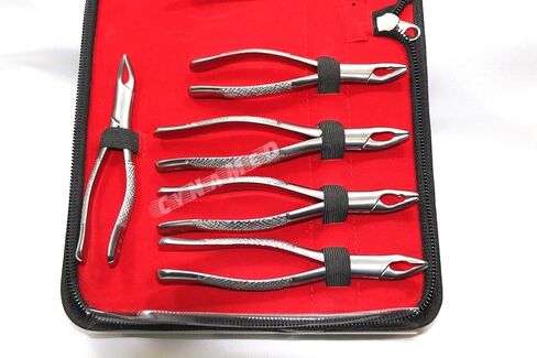 New German Stainless 10 Pcs Dental Extraction Extracting Forceps Include NO150 151 23 150A 151A 150AS 150XAS 150S 151S 23S with Zipper Pouch CYNAMED in Kuwait
