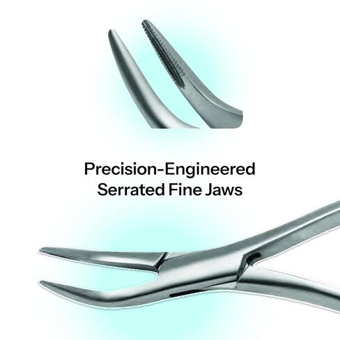 6.5-Inch Spring-Operated Root Forceps – Serrated Fine Jaws Beaks for Easy Extraction of Root Fragments in Small Animals, Veterinary Tool for Efficient Removal in Kuwait