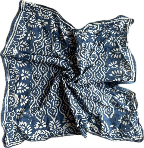 100% Cotton Bandanas, Bohemian Style Cotton Neck Scarf, Boho Soft Cotton Neck Scarf, Boho Soft Cotton Bandana, Cotton Neckerchief mud print in Kuwait