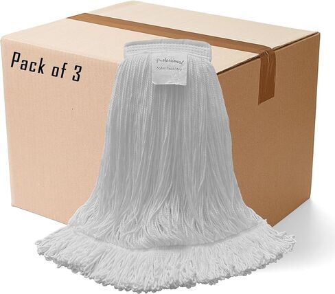 Professional Nylon Looped-End Wax Mop (3 Pack) - Large Size with Narrow Band in Saudi Arabia