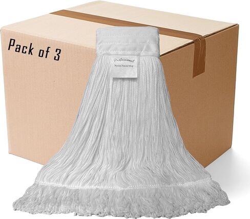 Professional Nylon Looped-End Wax Mop (3 Pack) - Large Size with Narrow Band in Kuwait