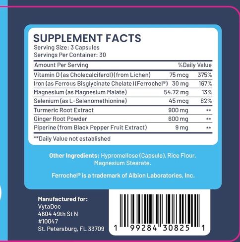SootheFlex Joint, Energy & Mood Support for Women | Turmeric 900mg, Ferrochel® Iron, Magnesium Malate, Vitamin D3, Ginger, Selenium | 90 Capsules | Gentle Iron — Easy on Digestion in Saudi Arabia