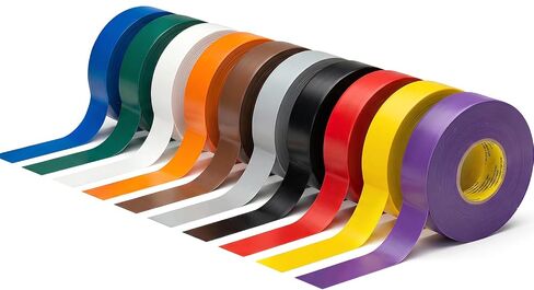 Colored Electrical Tape 3/4 in x 66 Ft, Waterproof, Flame Heat & Weather Resistant, Pack of 10 in Kuwait