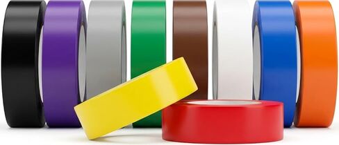 Colored Electrical Tape 3/4 in x 66 Ft, Waterproof, Flame Heat & Weather Resistant, Pack of 10 in Kuwait