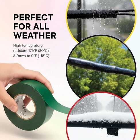 Colored Electrical Tape 3/4 in x 66 Ft, Waterproof, Flame Heat & Weather Resistant, Pack of 10 in Kuwait