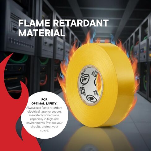 Colored Electrical Tape 3/4 in x 66 Ft, Waterproof, Flame Heat & Weather Resistant, Pack of 10 in Kuwait