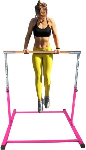 Athletic Horizontal Bar 5 Ft Adjustable Gymnastics Bars 300 Lb Capacity Standard Kip Kids Jungle Jr Training Pink in Saudi Arabia