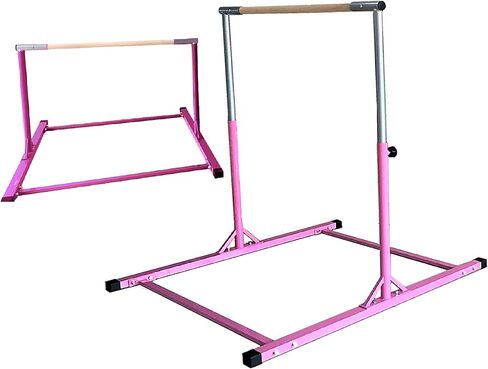 Athletic Horizontal Bar 5 Ft Adjustable Gymnastics Bars 300 Lb Capacity Standard Kip Kids Jungle Jr Training Pink in Saudi Arabia