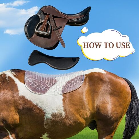 Non Slip Gel Saddle Pad for Horse TPE Half Pad for Back Breathable Provide Ample Cushioning for Injury Prevention and Pressure Relief for Western Horse Under Saddle Dressage Jumping Training in Kuwait