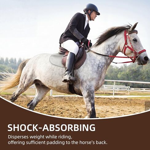 Non Slip Gel Saddle Pad for Horse TPE Half Pad for Back Breathable Provide Ample Cushioning for Injury Prevention and Pressure Relief for Western Horse Under Saddle Dressage Jumping Training in Kuwait