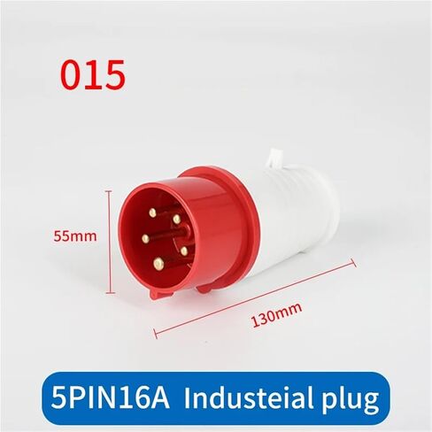 1 قطعة مقبس التوصيل الصناعي IP44 مقاوم للماء 5Pin 16A موصل كهربائي للتركيب على الحائط - باللون الأبيض in Saudi Arabia