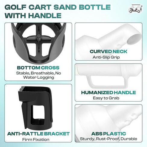 Golf Cart Universal Sand Bottle, Divot Filler Sand Bottle with Rattle Proof Holder Suitable for EZGO, Club Car and Yamaha, Large Capacity in Kuwait