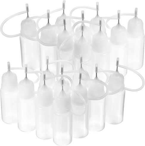 25pcs 10ml Precision Needle Tip Squeeze Bottles Plastic Glue Applicator for Paint Moisturizing Liquid Dispensing and School Craft Refill in Saudi Arabia