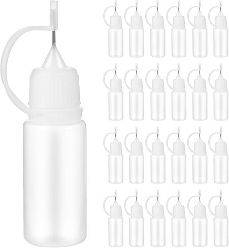 25pcs 10ml Precision Tip Squeeze Bottles Plastic Needle Applicator Bottles for Dispensing Glue Paint Moisturizing Liquid in Crafting and Lab Use in Saudi Arabia