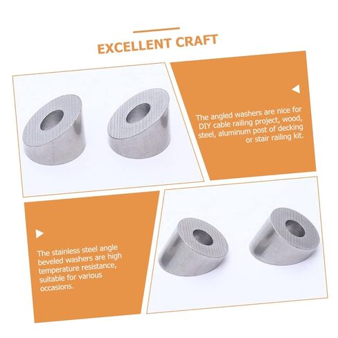 LIFKOME 10pcs Angle Beveled Washer for Stainless Steel Cable Railing High-Temperature Resistant Easy to Install for Stair and Deck Railing Projects in Saudi Arabia