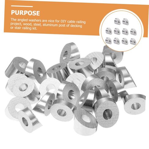 LIFKOME 10pcs Angle Beveled Washer for Stainless Steel Cable Railing High-Temperature Resistant Easy to Install for Stair and Deck Railing Projects in Saudi Arabia