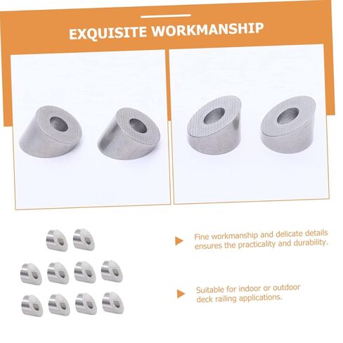 LIFKOME 10pcs Angle Beveled Washer for Stainless Steel Cable Railing High-Temperature Resistant Easy to Install for Stair and Deck Railing Projects in Saudi Arabia