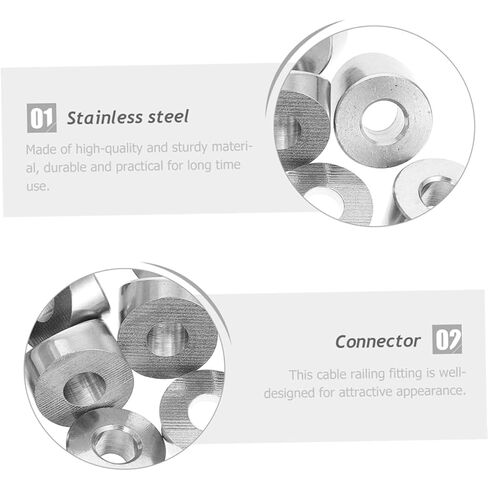 10pcs DIY Cable Railing Kit Stainless Steel Wire Rope Connectors Angle Beveled Washers in Kuwait