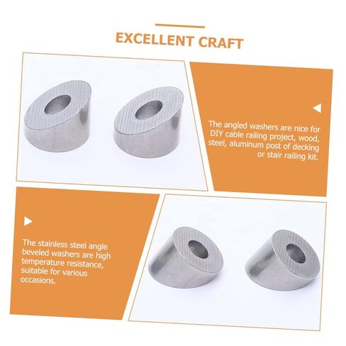 10pcs Stainless Steel Beveled Washers for Cable Railing Deck Post Bracket Stair Railing in Kuwait