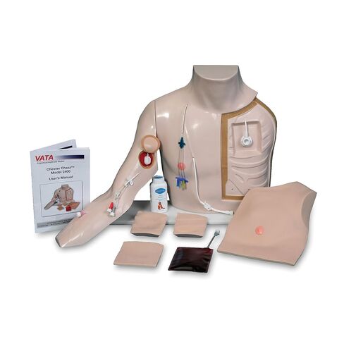 VATA Chester Chest Adult Infusion Skills & Care Trainer, Lightly Pigmented, PICC Line, IV Site, Comprehensive Infusion Solution for Medical Professionals in Saudi Arabia