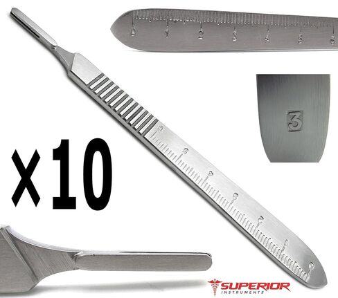 10 Pcs Dental Standard Scalpel Handle No. 3 Stainless Steel Superior Quality Instruments in Saudi Arabia