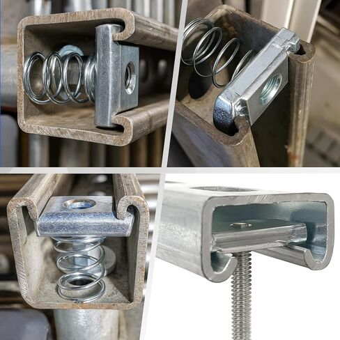 100 Pcs Strut Channel Nuts 5/16"-18 with Standard Spring, Zinc Plated Nuts for Electrical Conduit HVAC Solar Panel Mounting in Kuwait