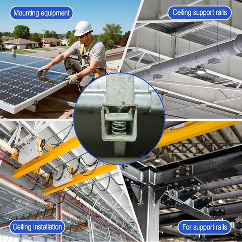 100 Pcs Strut Channel Nuts 5/16"-18 with Standard Spring, Zinc Plated Nuts for Electrical Conduit HVAC Solar Panel Mounting in Kuwait